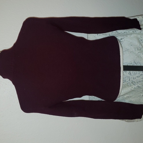 Love Tree ribbed sweater mock turtleneck 1/4 zip front - Picture 3 of 6